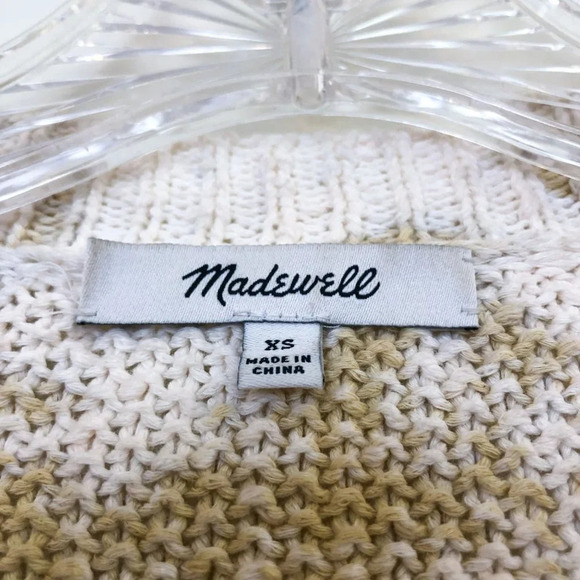 Madewell Cotton Waffle Knit Tie Dye Crew Neck Bell Sleeve Oversized Sweater XS - Picture 4 of 6